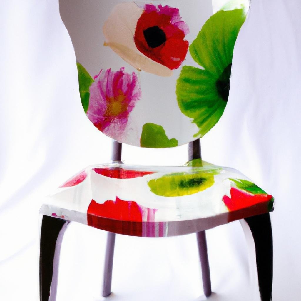 Customização com Pintura floral para cadeiras retrô